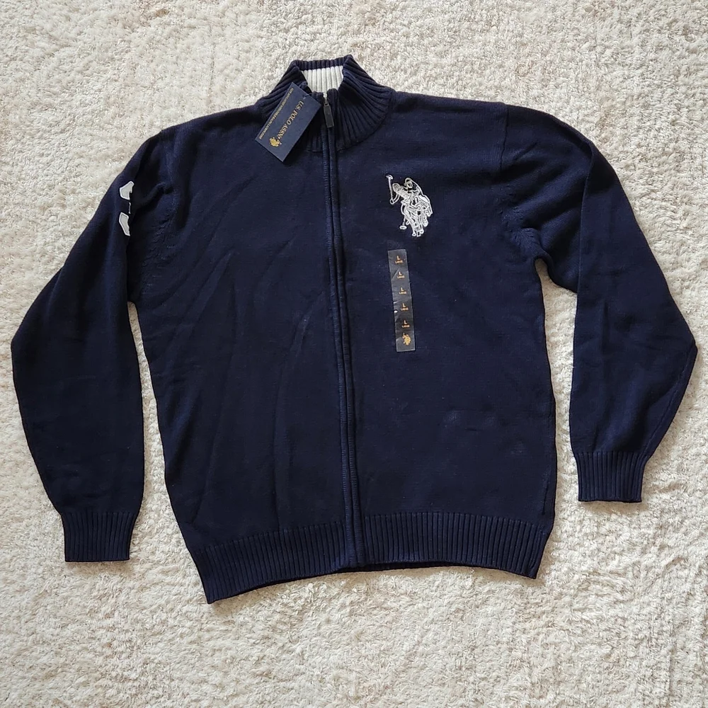 U.S. Polo Assn. Navy Full-Zip Sweater